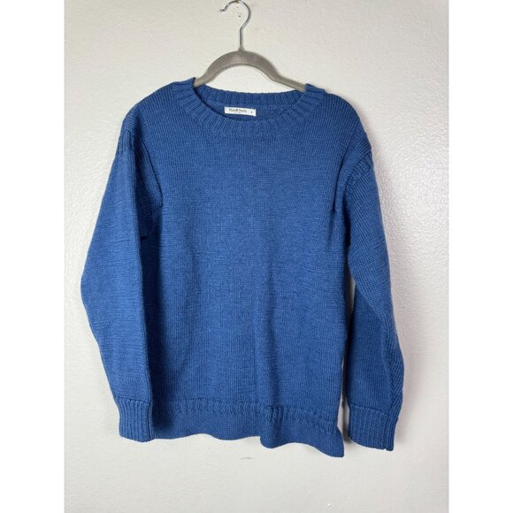 WoolOvers Blue 100% Wool Crewneck Sweater Long Sleeve Knit Womens Size Blue - Picture 14 of 15